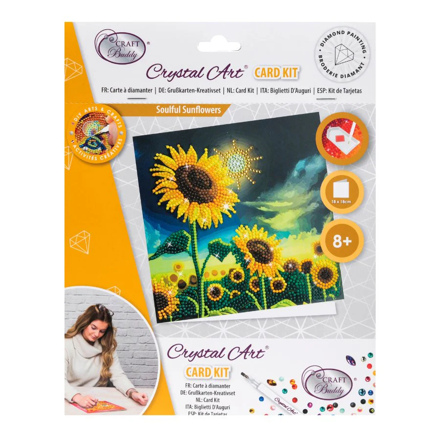 "Soulful Sunflower" Crystal Art Card - Image 8
