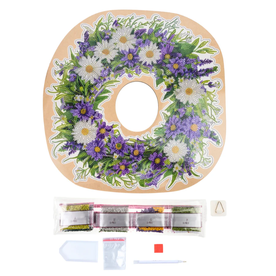 Spring Pastel Crystal Art Wreath Kit - Image 4