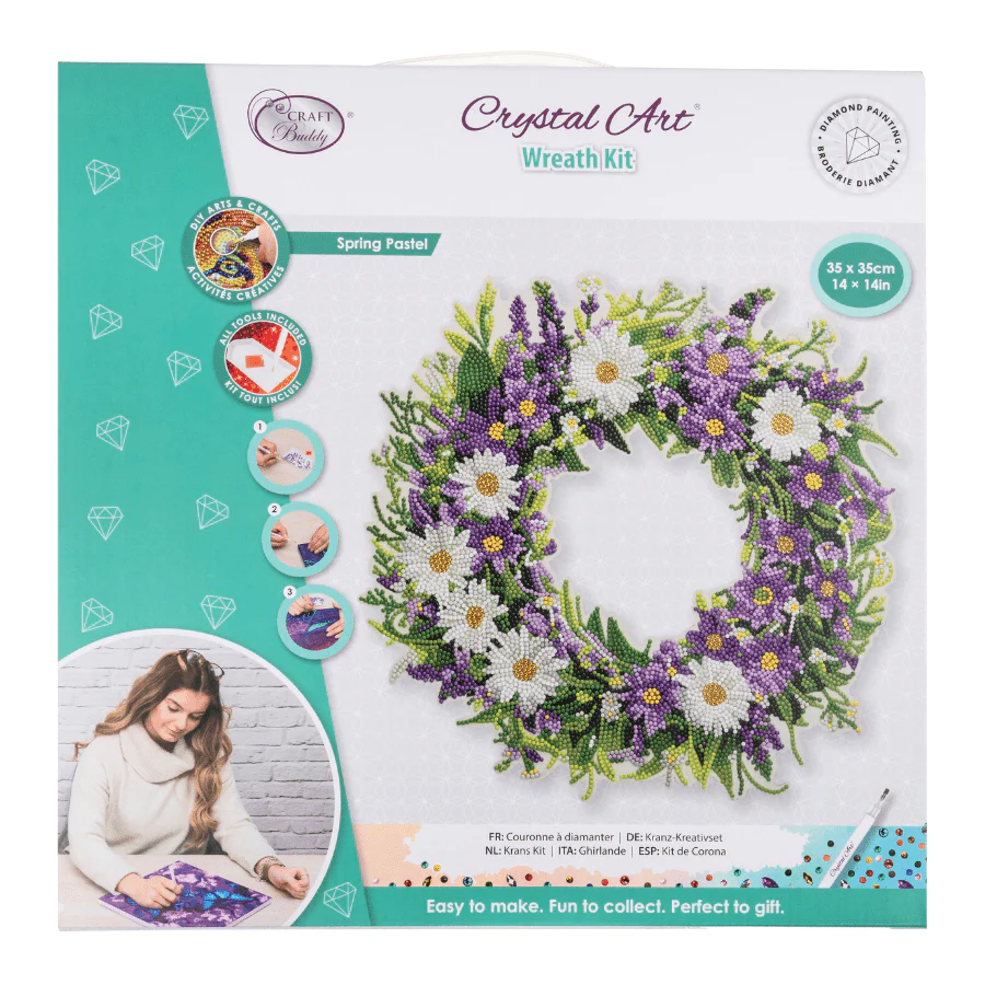 Spring Pastel Crystal Art Wreath Kit - Image 6