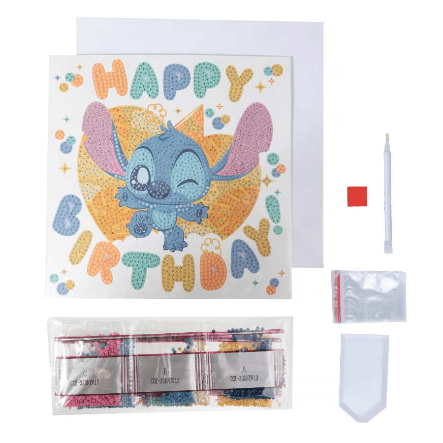 Stitch Birthday Crystal Art Card 18x18cm Disney - Image 4