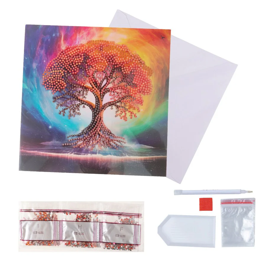 "Tree Of Life" Crystal Art Card 18x18cm - Image 3