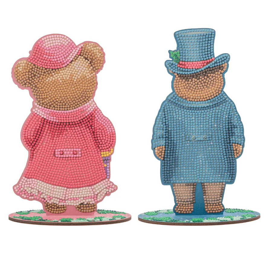 Victorian Teddy Bears Crystal Art Wooden Decoration - Image 7