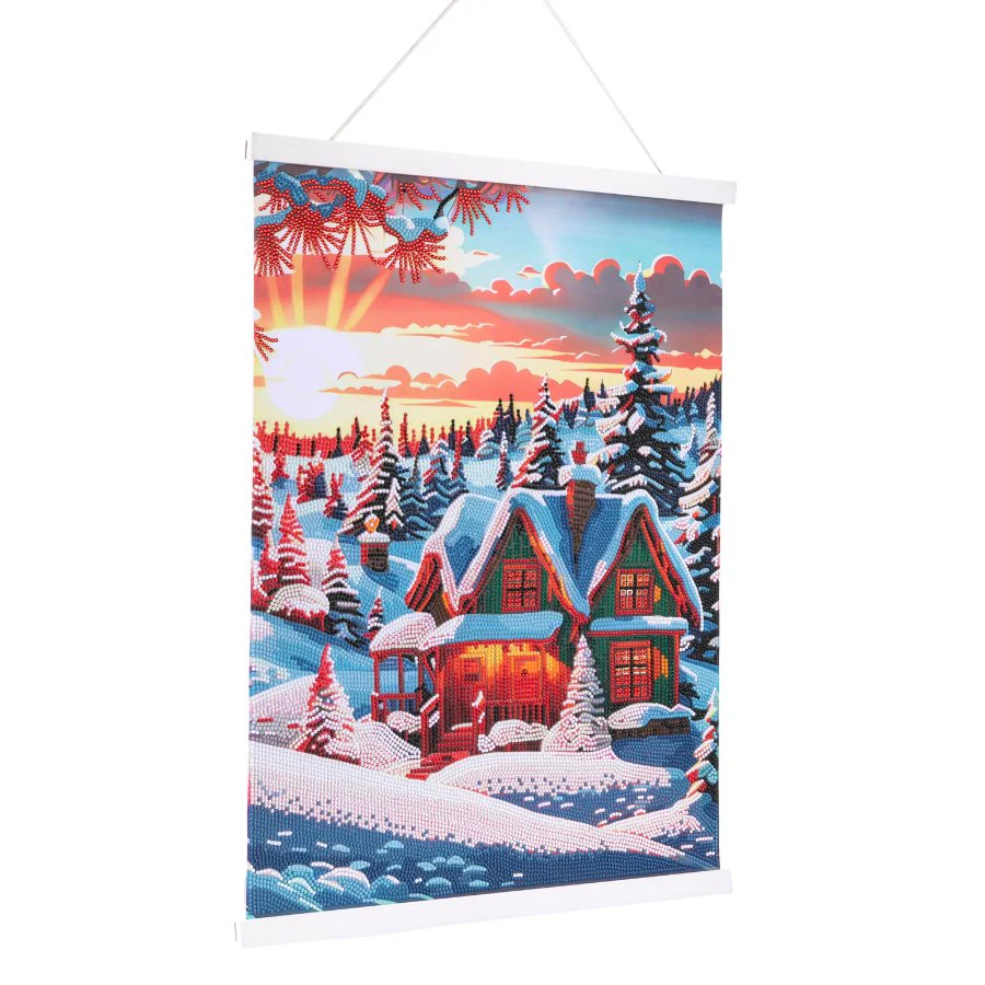 ‘Winter Sunset’ Crystal Art Scroll Kit 40x50cm - Image 7