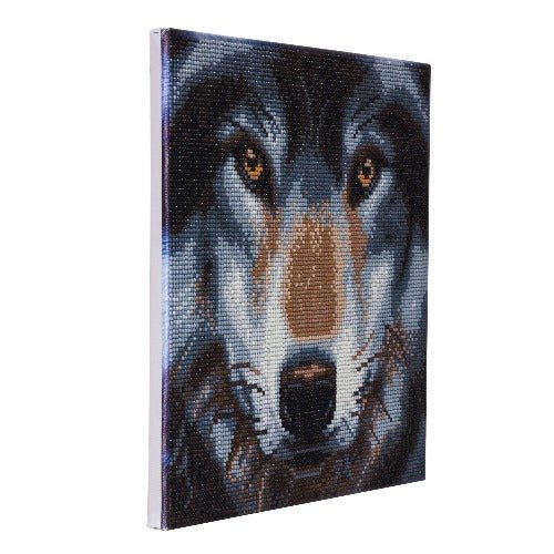 "Wolf" Crystal Art Canvas Kit 30x30cm - Image 4