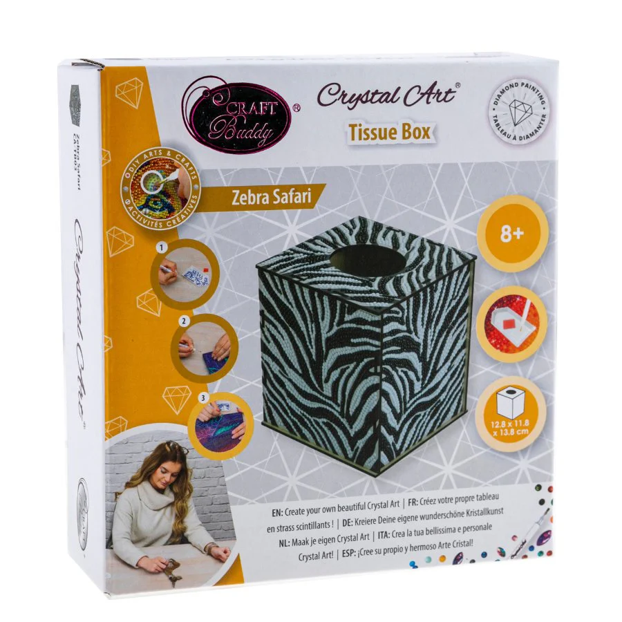 "Zebra" Crystal Art Tissue Box - Image 4
